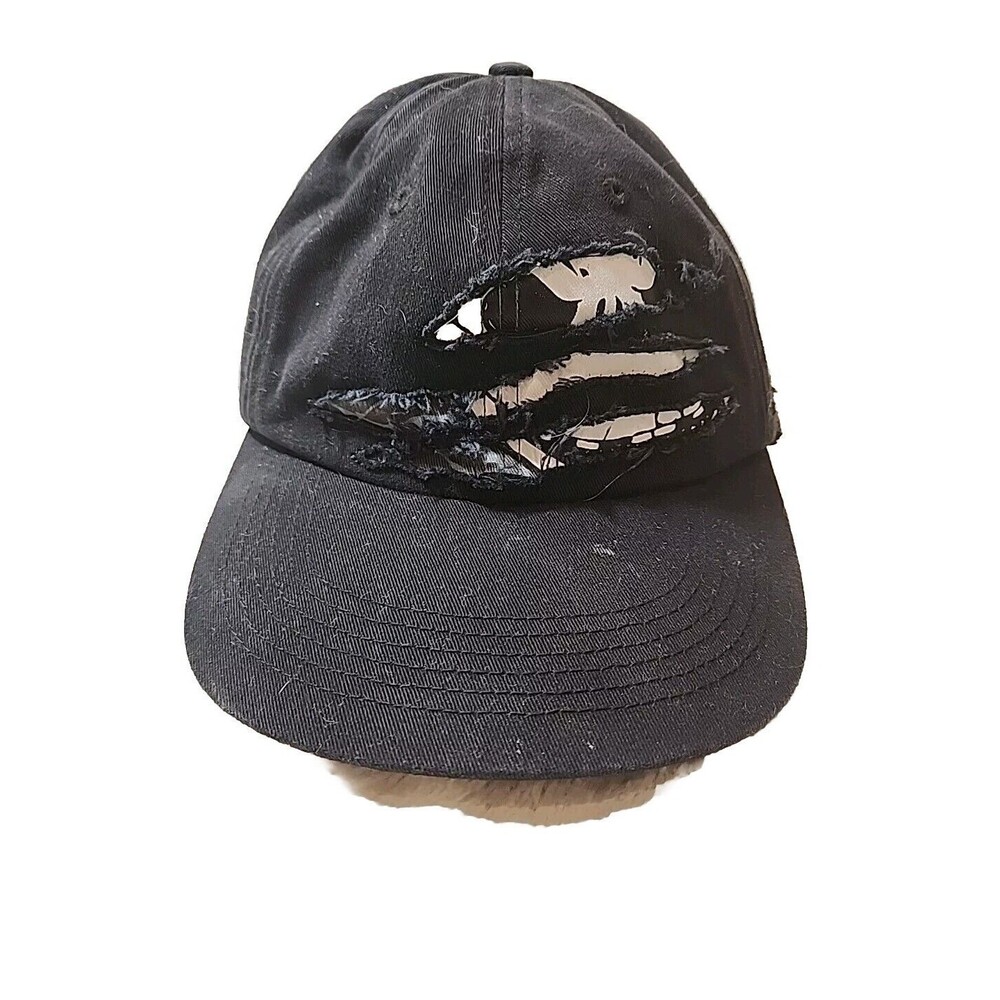 Disney NBC Nightmare Before Christmas Slash Hat Cap Snapback Mens Distressed Rip